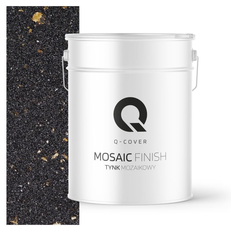 Tynk Mozaikowy Q-Cover Czarny ze złotą miką M14 12.5KG