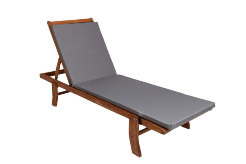 Poduszka ogrodowa na leżak ,Setgarden , 190x60x4cm, Szara, wygodna poduszka z zamkiem błyskawicznym, 1szt