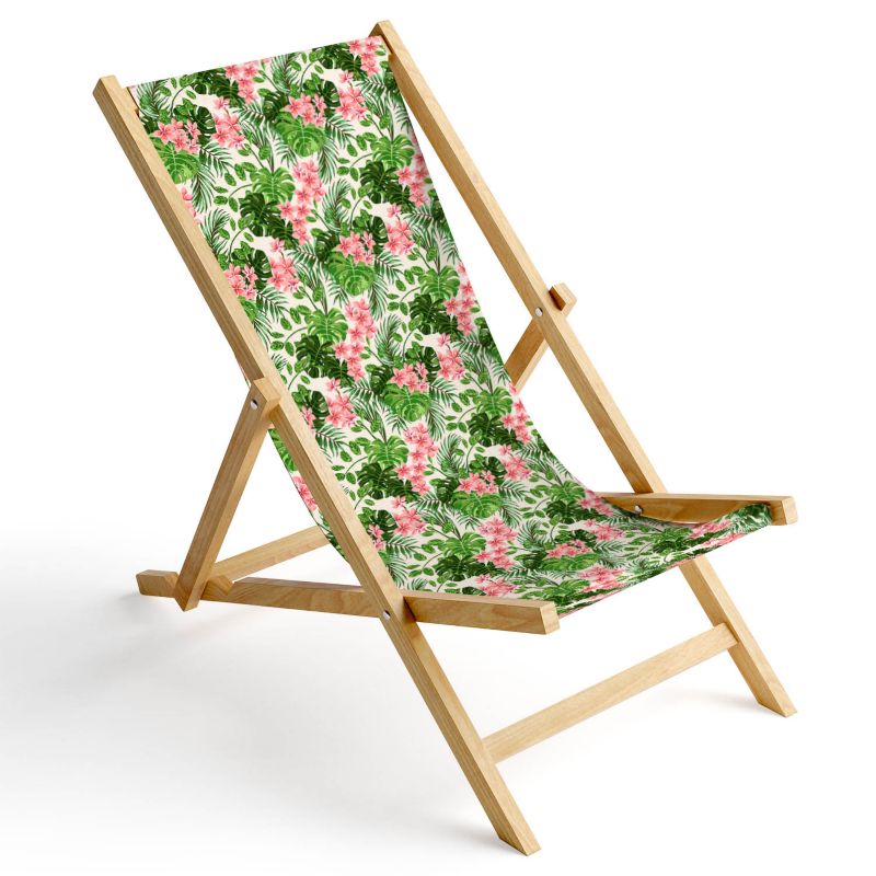 Leżak ogrodowy Ferocity drewniany składany Palm jasny 1 szt.