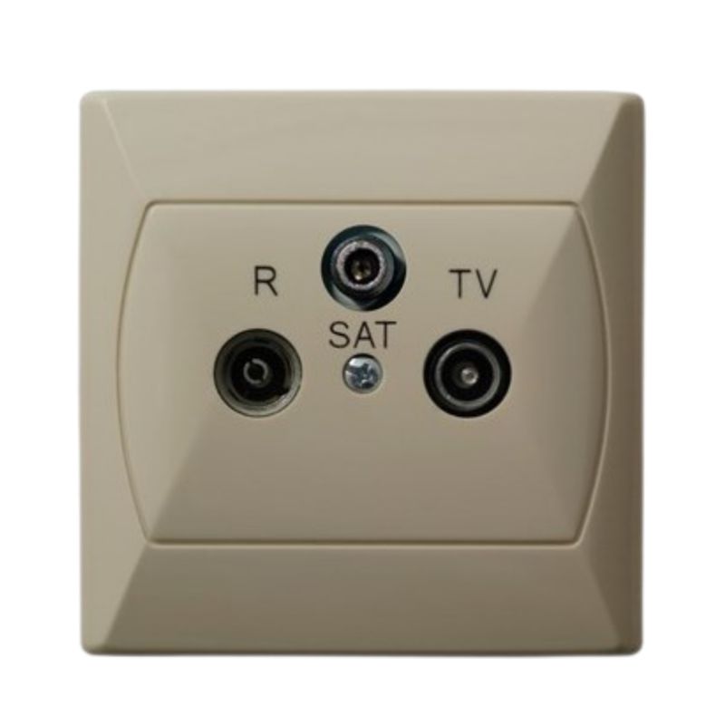 Gniazdo Antenowe RTV/SAT Końcowe Ospel Akcent Beżowy Podtynkowe 1 szt.