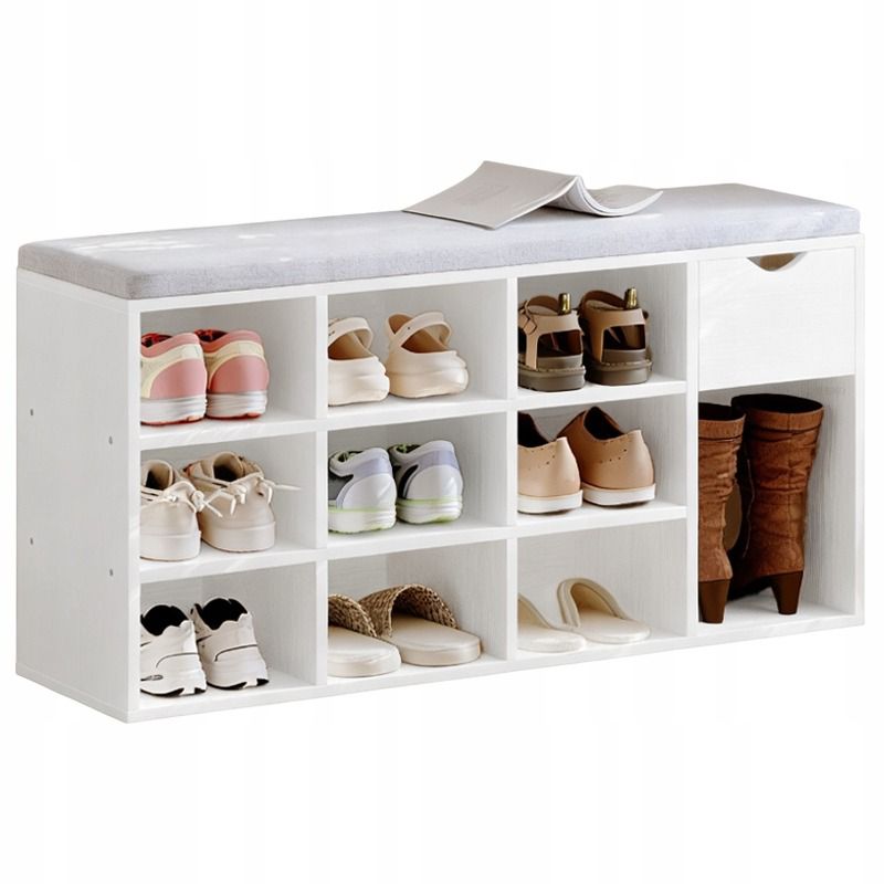 Szafka Rebiko na buty z siedziskiem biała 100 cm, 1 szt