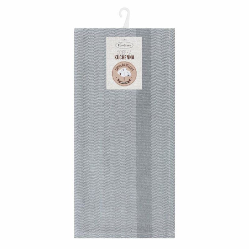 Ścierka kuchenna OLIVIA/11 Eurofirany 50 x 70 cm szara bawełniana w paski 1 szt.