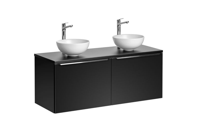 Zestaw mebli łazienkowych 120cm Comad Santa Fe Black z umywalkami nablatowymi 1szt