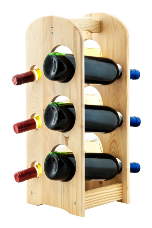 Regał na wino MODO24 drewniany 6 butelek naturalny 1 szt.