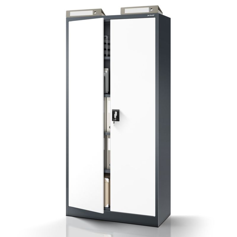 Szafa metalowa biurowa Jan Nowak 185x90x40 cm antracytowo-biała 1 szt