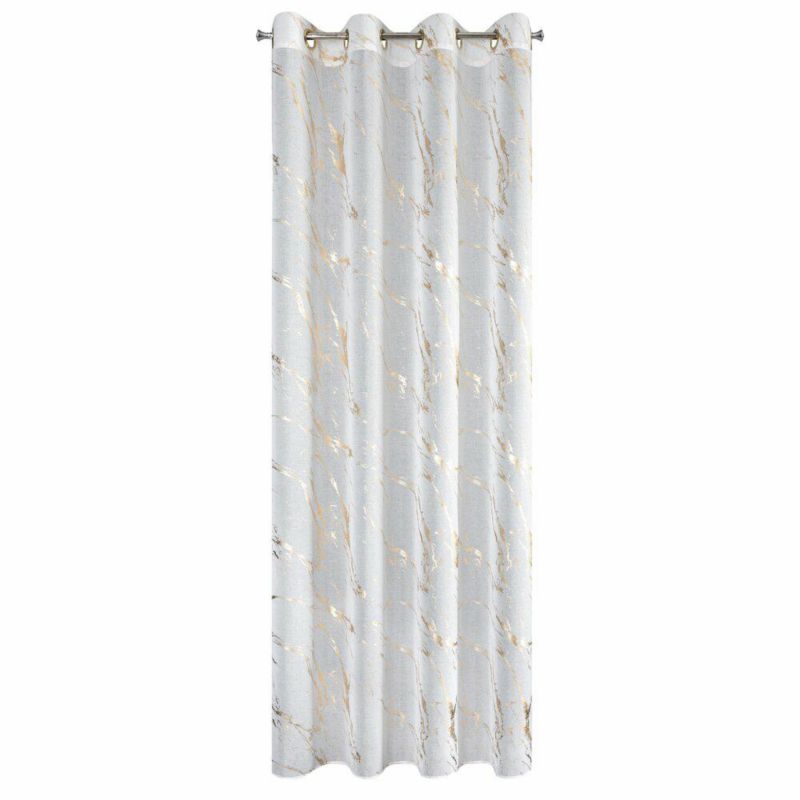 Firana Molly1 EUROFIRANY 140X250 Cm Biała/Złota Przelotka 1szt.