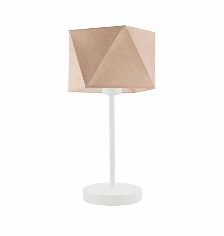 Lampka Nocna Volta Light Factory Burne Abażur Beżowy Diament 1xE27 1szt.