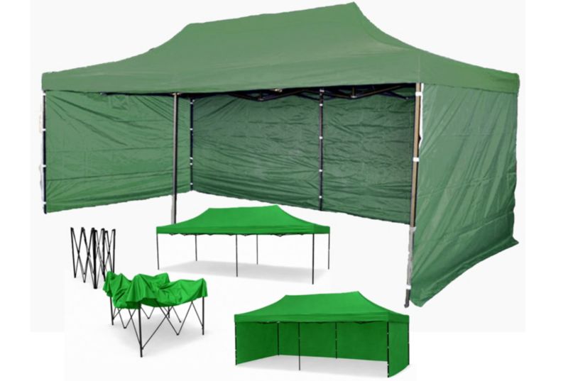 Namiot Handlowy 3x6 Mocne Namioty 50 kg Pawilon ekspresowy ogrodowy targowy składany automatyczny imprezowy Zielony 1 szt.