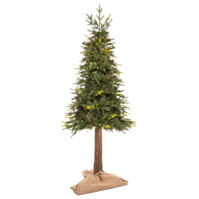 Sztuczna choinka na pniu Springos 220 cm świerk naturalny ze stojakiem 1 szt.