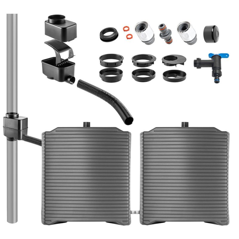 Zbiornik Na Deszczówkę KADAX 250L Beczka Wodę Pojemnik modułowy Kranik Zestaw 1szt.