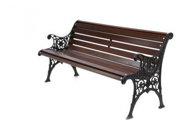 Ławka ogrodowa Baster żeliwna retro z oparciem 0121 155cm palisander 1 szt.