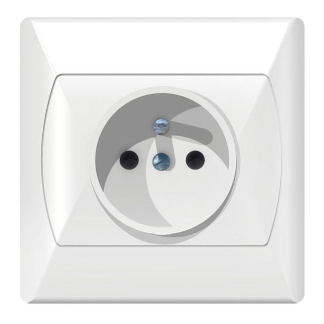 Gniazdo pojedyncze Ospel Akcent IP20 z uziemieniem białe
