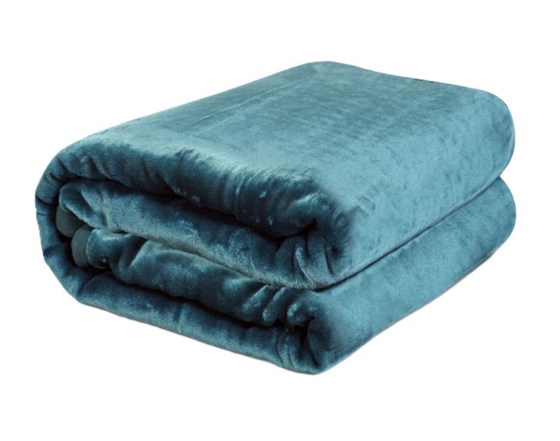 Koc akrylowy Aio Factory 160x200 cm gładki miękki zielony 1szt