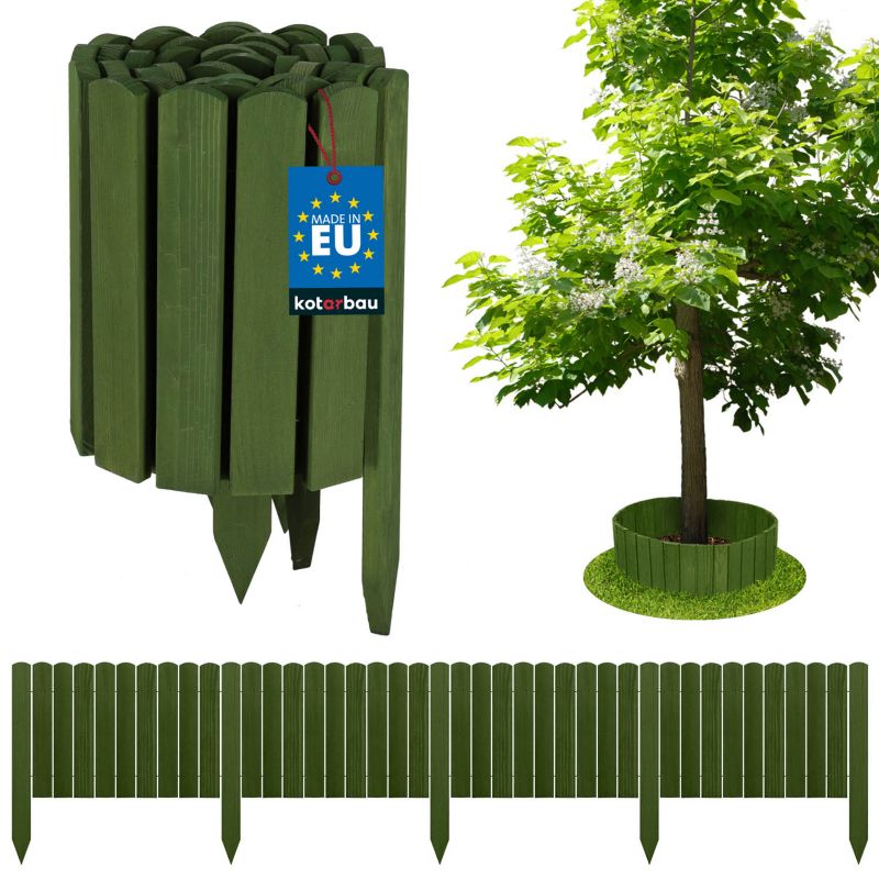 Płotek ogrodowy KOTARBAU drewniany wbijany zielony 200x30 cm 1 szt.
