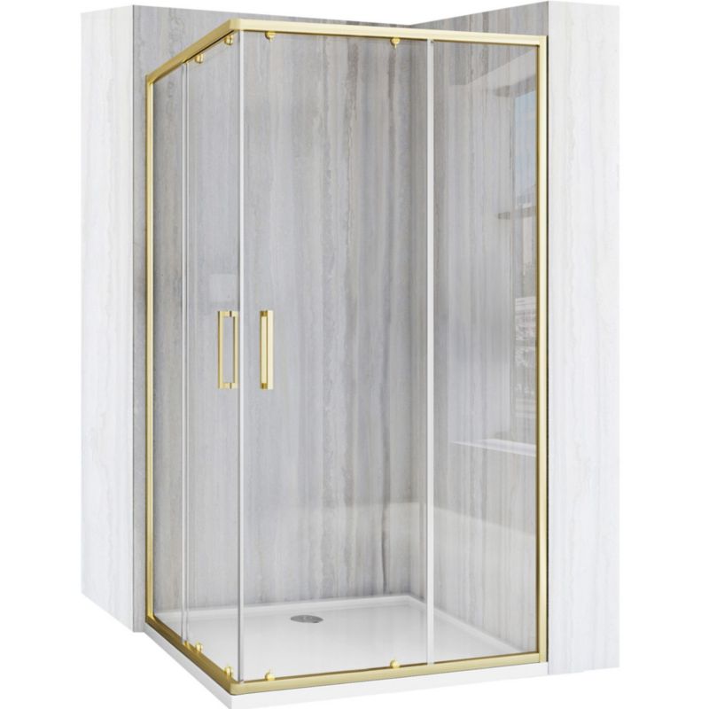 Kabina Prysznicowa Rea City 80X100 Złota Szczotkowana 80X100X190Cm 1 Szt