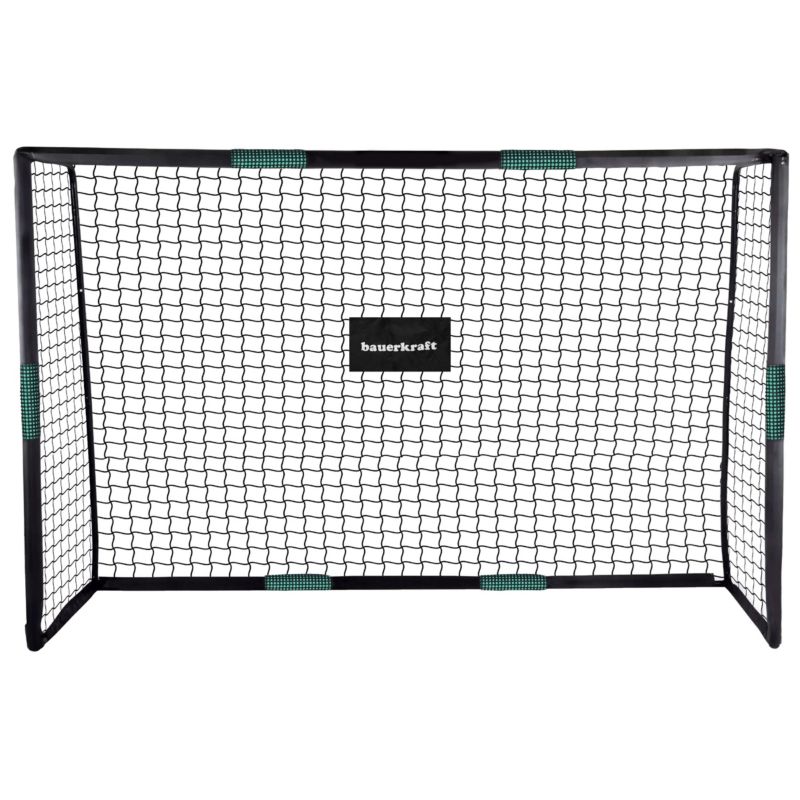 Metalowa bramka piłkarska Bauerkraft z siatką treningową 180x120x60 cm czarno-zielona 1 szt.