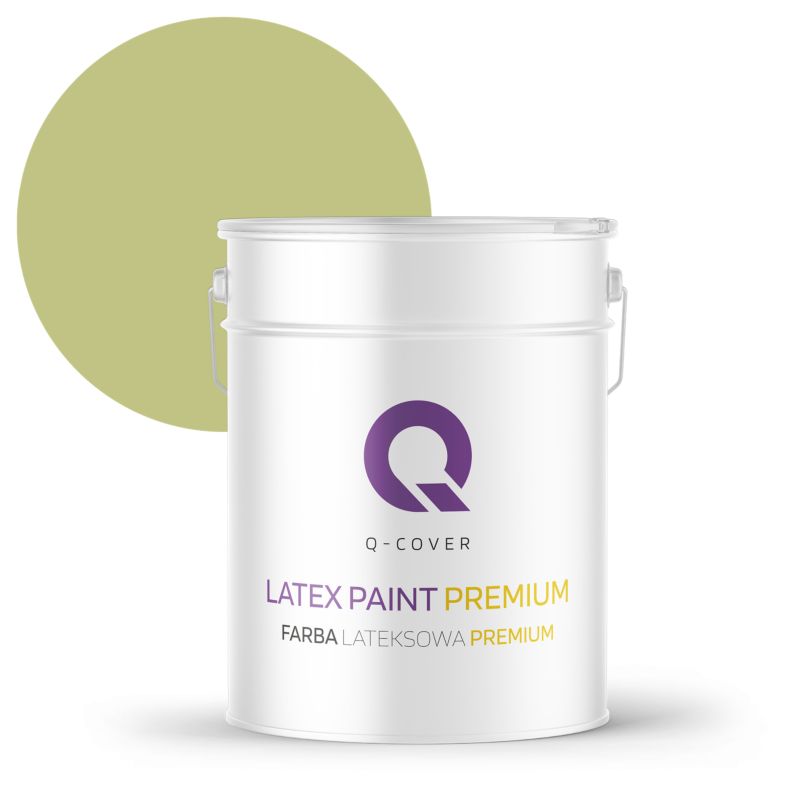 Farba Lateksowa Premium Plamoodporna do Ścian i Sufitów Q-Cover Groszkowy H2451 Głęboki Mat 10L