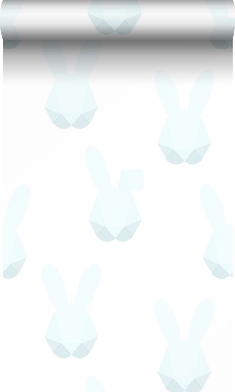 Tapeta Origin Wallcoverings króliki origami w pastelowym kolorze niebieskim 53 cm x 10.05 m - 1 rol.