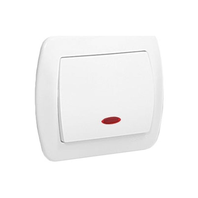 Łącznik pojedynczy Kontakt-Simon Akord z podświetleniem biały