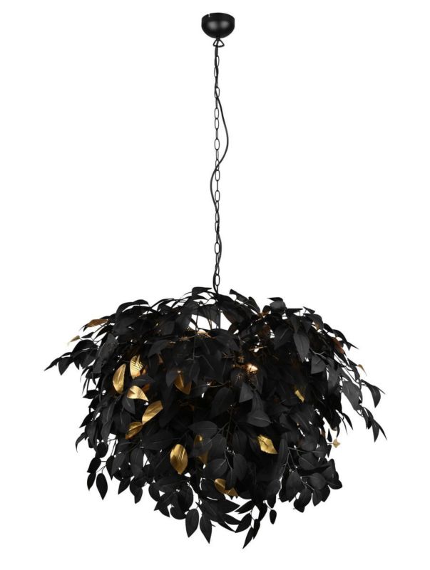 Żyrandol RL Leavy czarno-złoty wym: 150 x 70 x 70 cm 4xE14 x 1 szt.