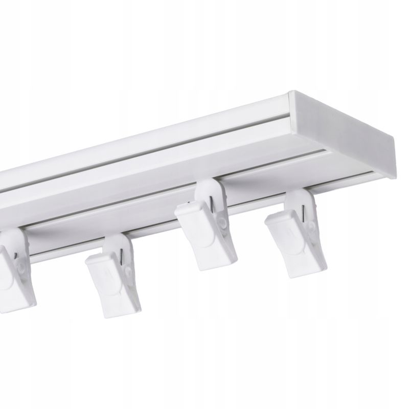 Karnisz sufitowy Naokienko pcv 610cm podwójny z białą szyną sufitową dwutorową 1 kpl.