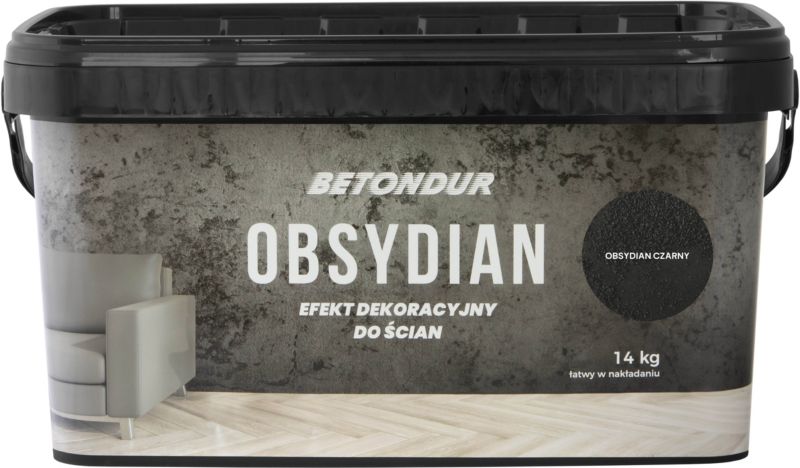 Betondur efekt dekoracyjny do ścian czarny obsydian 14 kg