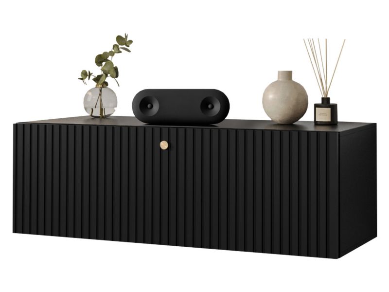 Szafka RTV MIRJAN 24 Waldi Riflo Slim pozioma 100 czarny 1 szt.