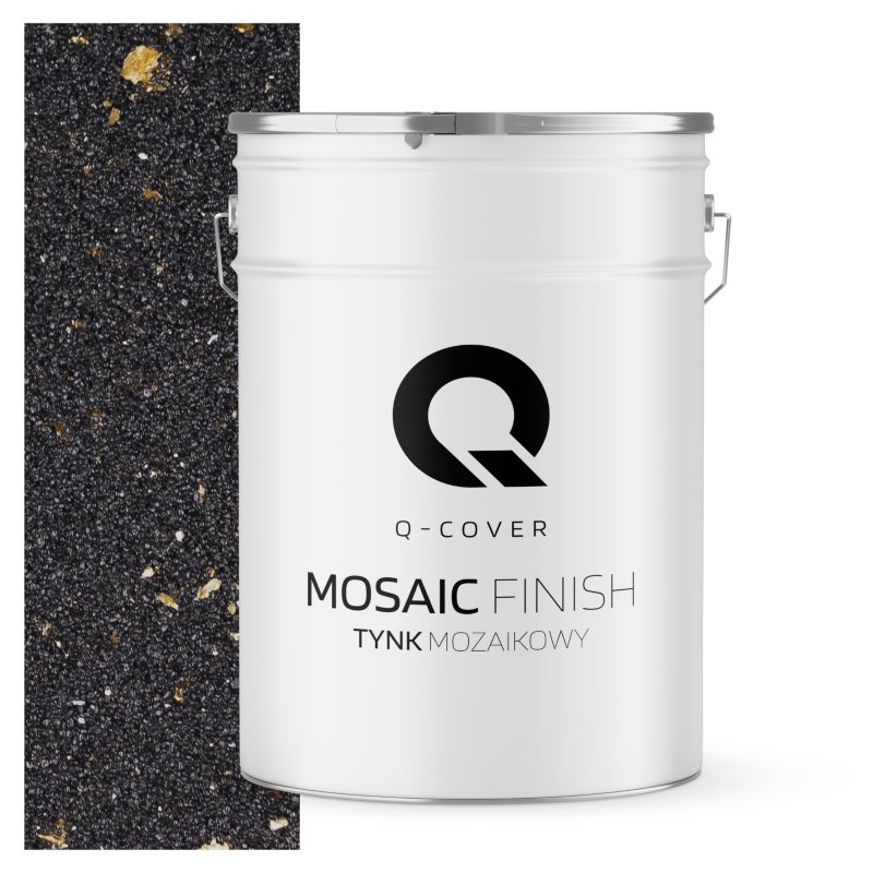Tynk Mozaikowy Q-Cover Czarny ze złotą miką M14 25KG