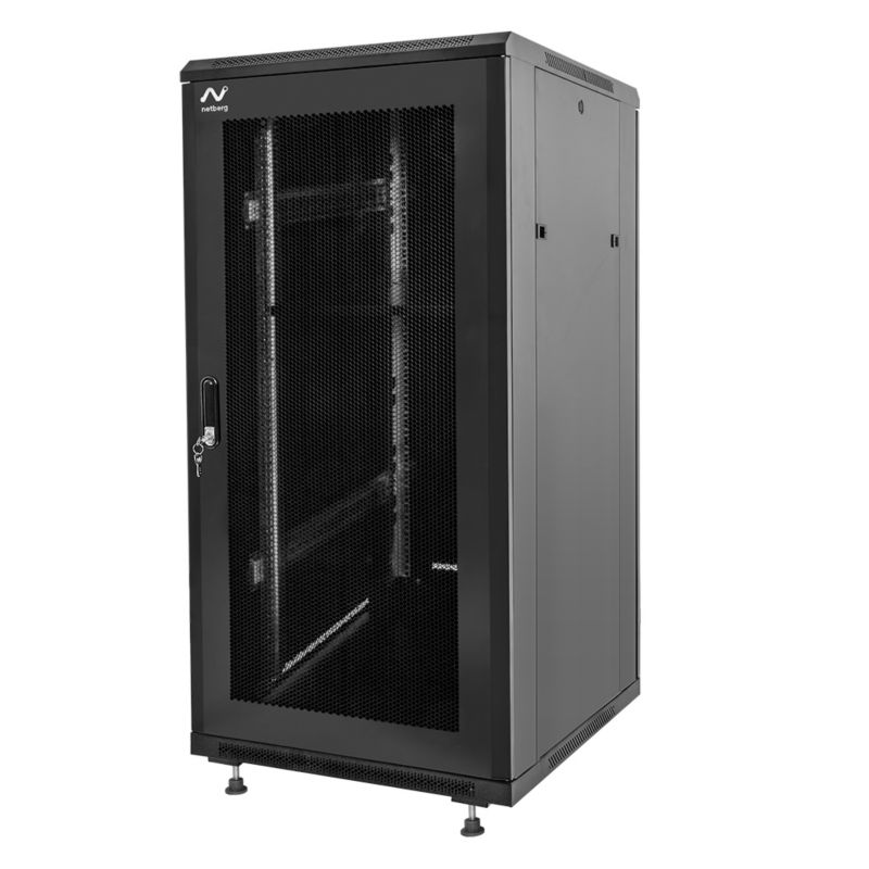 Szafa Netberg szafka Rack 19" 28U 600x800mm instalacyjna na elektronikę stojąca drzwi perforowane czarna 1szt.