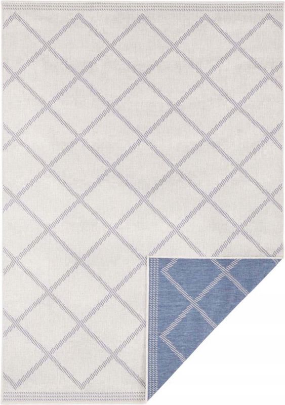 Dywan Mojdywan na taras 80x150cm ,niebieski dwustronny, sznurkowy płasko tkany 1 szt.