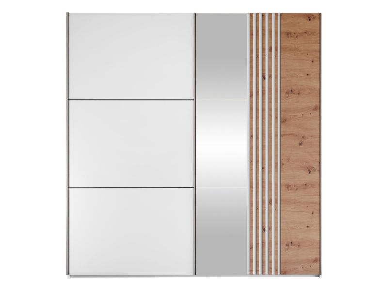 Szafa przesuwna z lustrem MIRJAN 24 Sintra 203 biały + dąb wotan 1 szt.