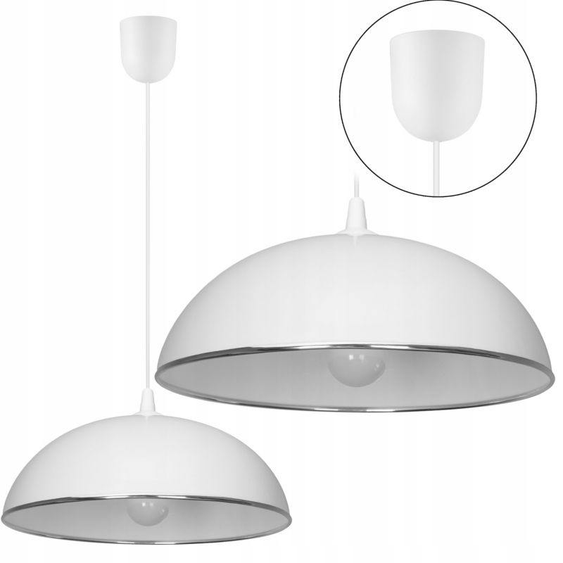 Żyrandol Urokliwe Wnętrza 36Cm Plastik Kuchnia Silver 0402 Biały Chrom - 1szt.