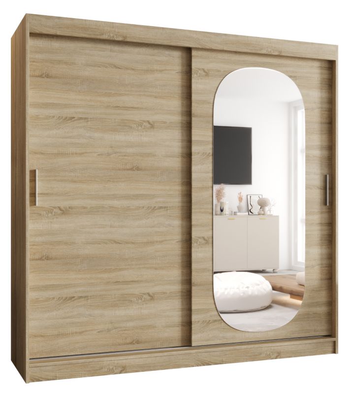 Szafa przesuwna z lustrem Garderoba Abiks ROYAL 200 dąb sonoma 1szt.