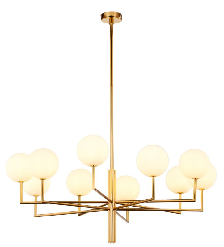 Żyrandol Jupiter FEME złoto-biały 10xG9x15W IP20 wym:110x100x100cm - 1 szt.