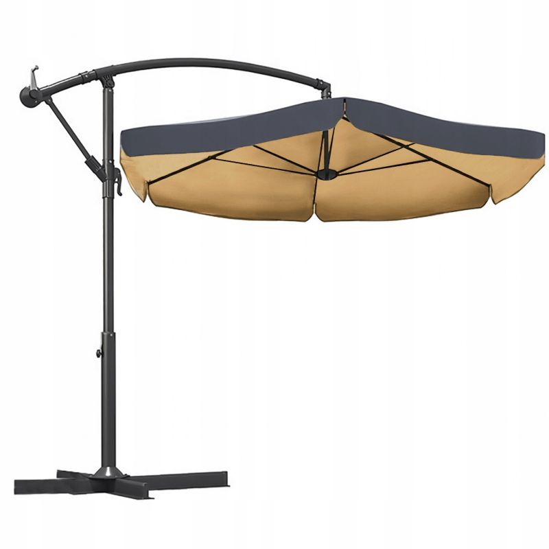 Parasol ogrodowy z wysięgnikiem JUMI 350 cm duży solidny na podstawie składany 1 szt.