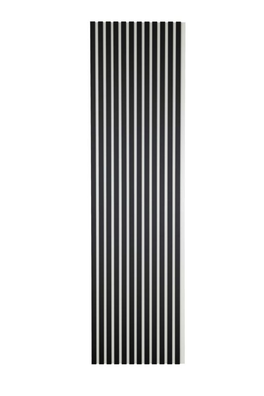 Lamele na Białej Płycie Ścienne SunWood 275x55cm Panel Dekoracyjny Czarne 1 szt.