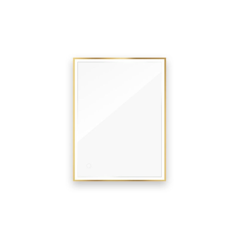 Lustro łazienkowe Oltens Nordlis LED z matą grzewczą 60x80 cm prostokątne rama złota 1 szt.