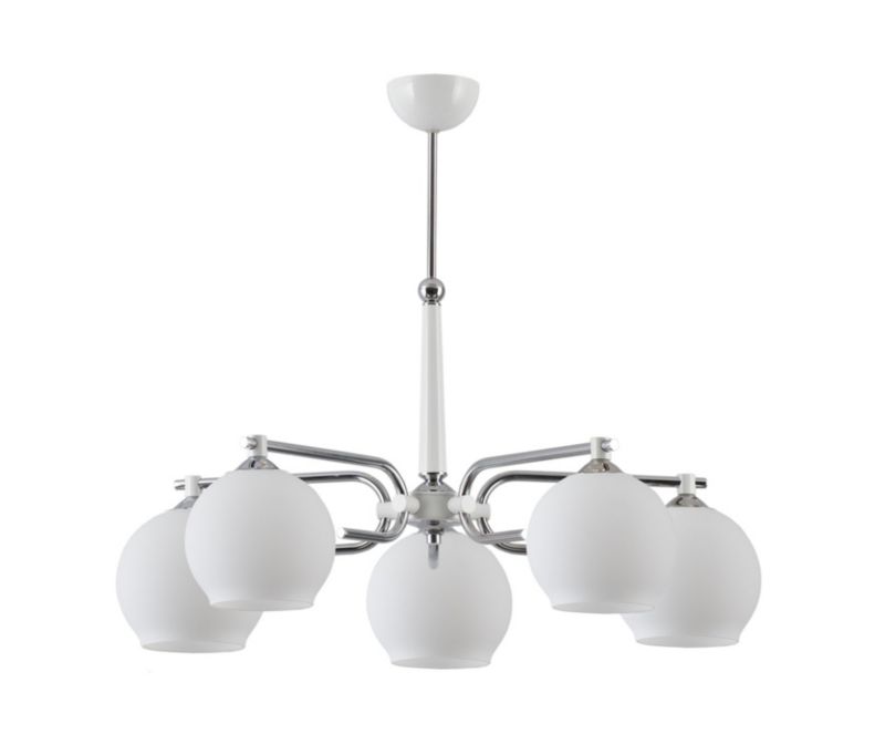 Żyrandol Jupiter AXEL biały chromowany 5xE27x20W IP20 wym:65x72x72cm - 1 szt.