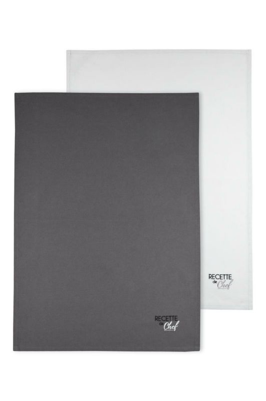 Ścierki kuchenne DUO Stof 50x70 szara srebrna bawełniane 1 kpl.