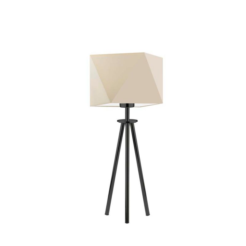 Lampka Nocna Volta Light Factory Deco Abażur Ecru/Czarny Diament 1xE27 1szt.