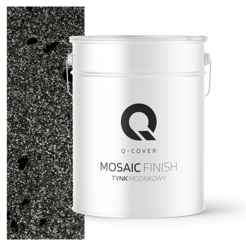 Tynk Mozaikowy Q-Cover Szary ciemny z czarną miką M45 25KG