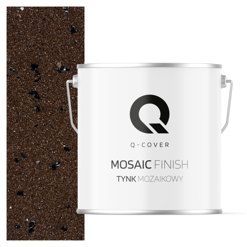 Tynk Mozaikowy Q-Cover Brązowy ciemny z czarną miką M96 7KG