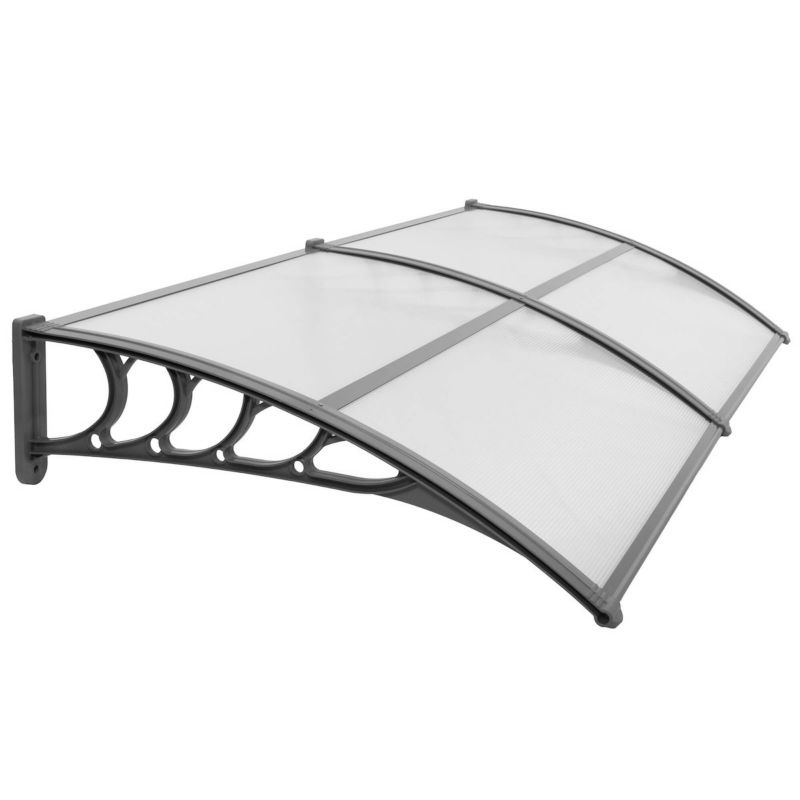 Zadaszenie łukowe nad drzwi Springos daszek do drzwi wejściowych 200x100 cm szary, transparentny 1 szt.