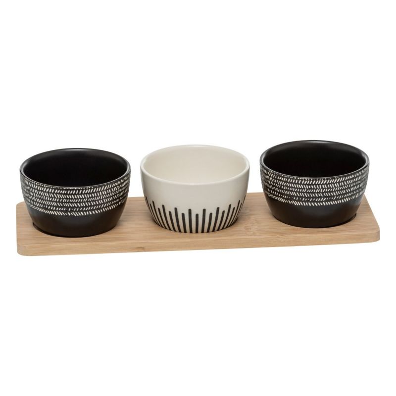 Zestaw do serwowania przekąsek 4el Actua Secret de Gourmet białe czarne 32 cm 1 kpl.