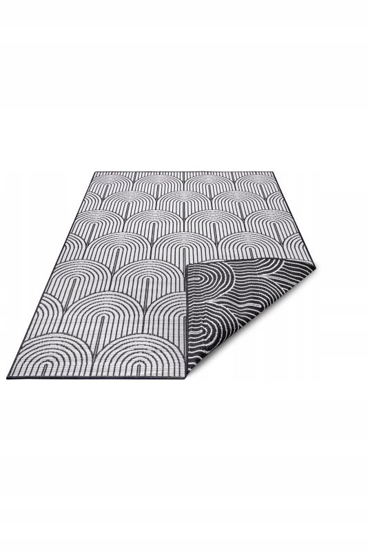 Dywan Mojdywan na taras 80x150cm ,czarno kremowy dwustronny, sznurkowy płasko tkany 1 szt.