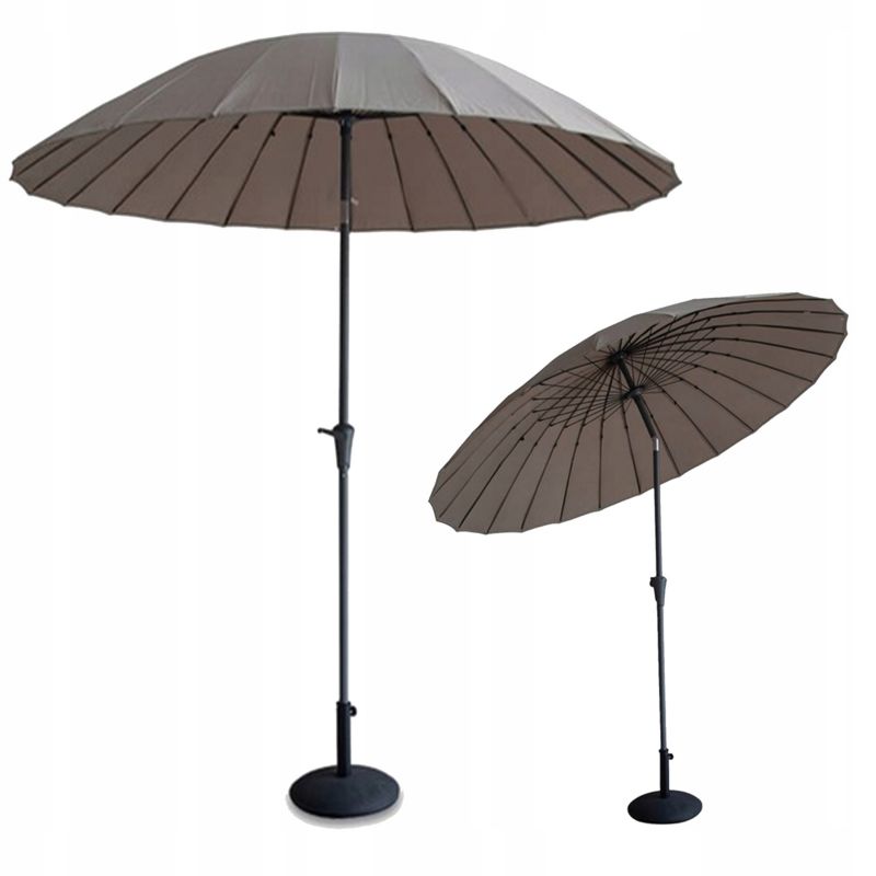 Parasol Ogrodowy Focus Garden Na Taras Duży Składany Phuket 280 Cm Taupe - Wzmacniany 1 Szt