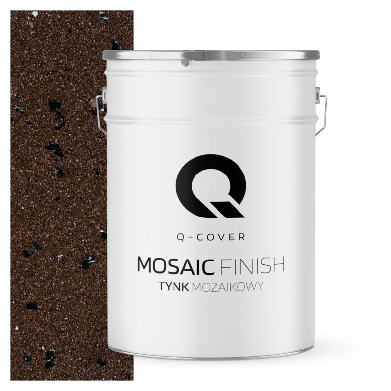 Tynk Mozaikowy Q-Cover Brązowy ciemny z czarną miką M96 25KG