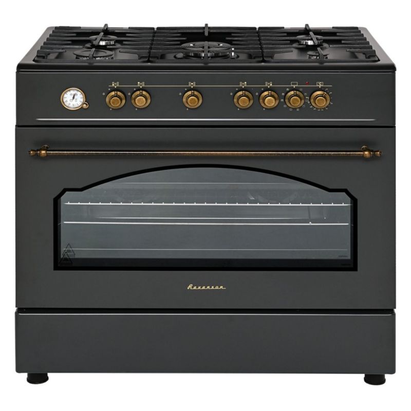 Kuchnia gazowo-elektryczna RAVANSON Retro KWGE-90AR Czarna 1 szt.