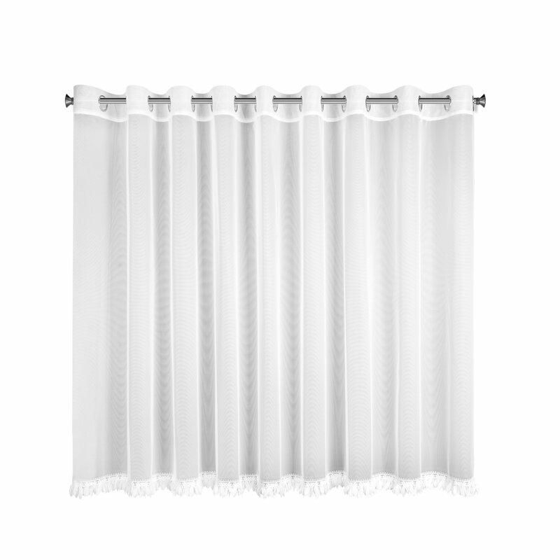 Firana SYLVI Eurofirany 300 x 150 cm biała z ozdobną aplikacją 1 szt.