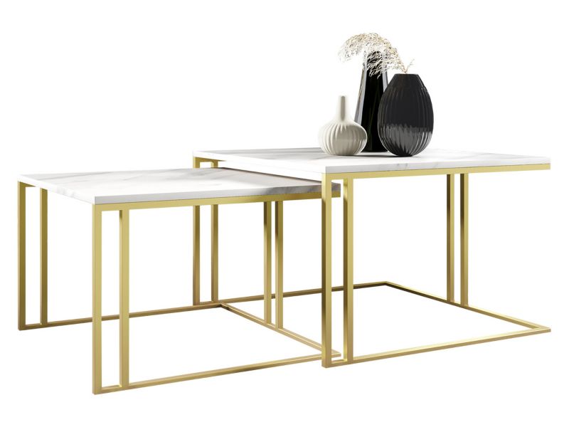 Stolik kawowy MIRJAN 24 Astro złoty/marmur bianco 1 szt.